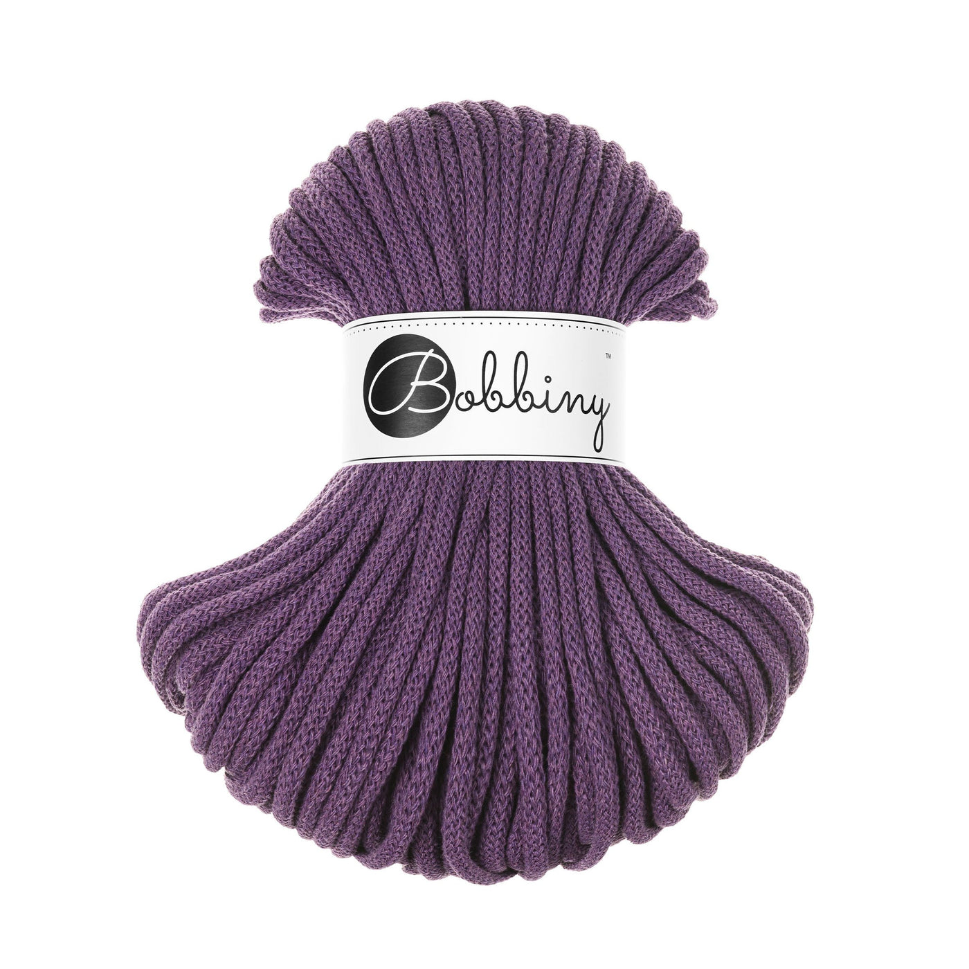 Bobbiny Braided cords in 5mm width 50m bundle in violet shade