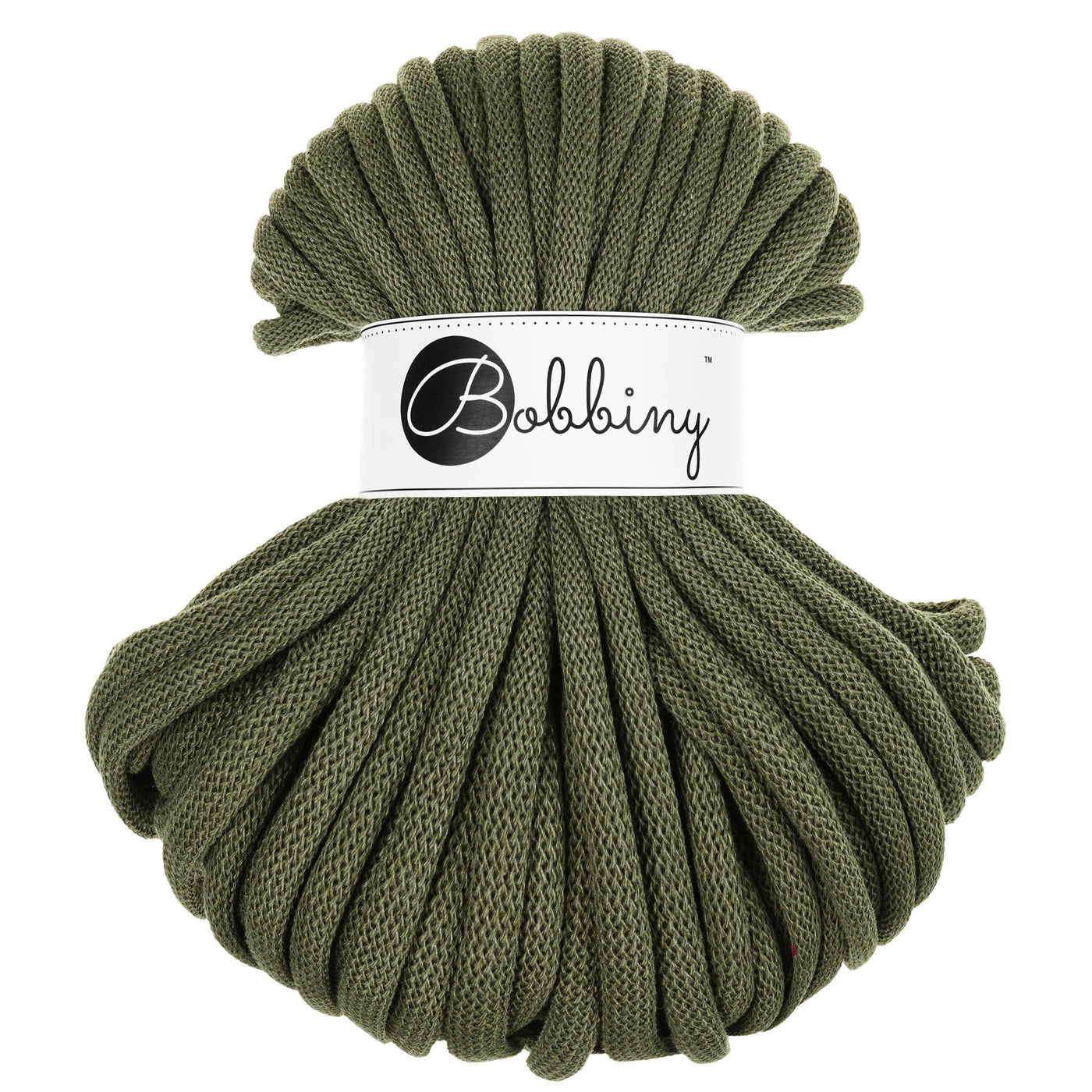 bobbiny braided cords 9mm 30m length in avocado green shade