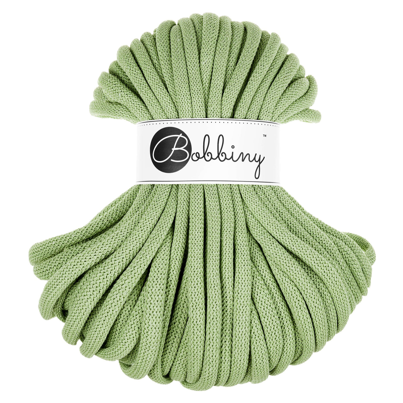 Bobbiny braided cords 9mm 30 metre bundle in Matcha Green