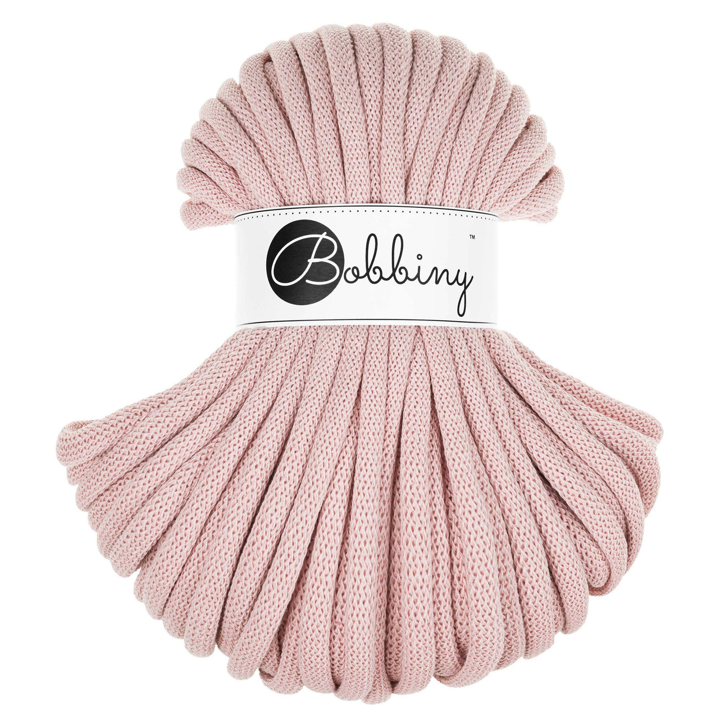 Bobbiny braided cord 9mm 30 metre bundle in Pastel Pink 