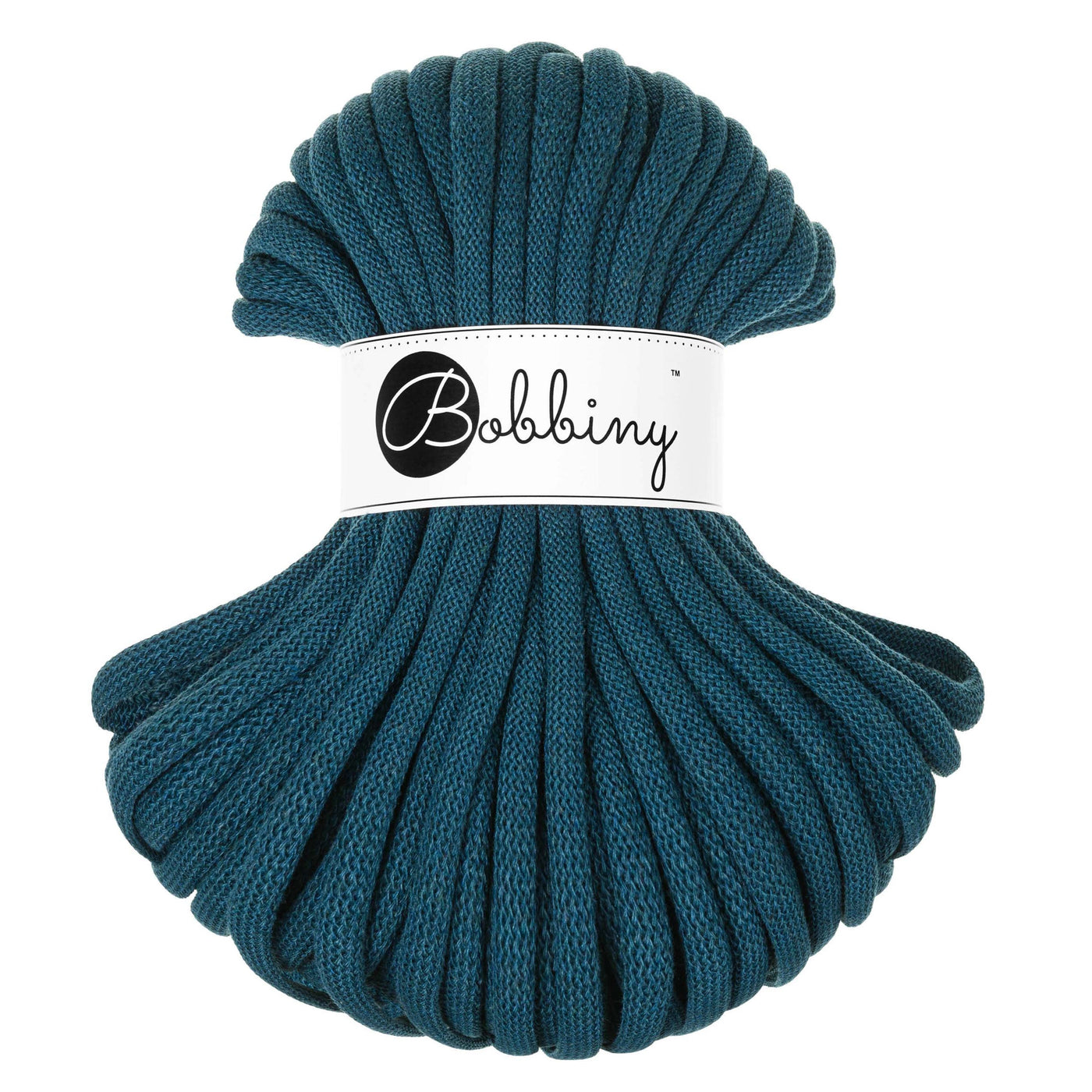 Bobbiny braided cords 9mm 30 metre bundle in Peacock Blue shade