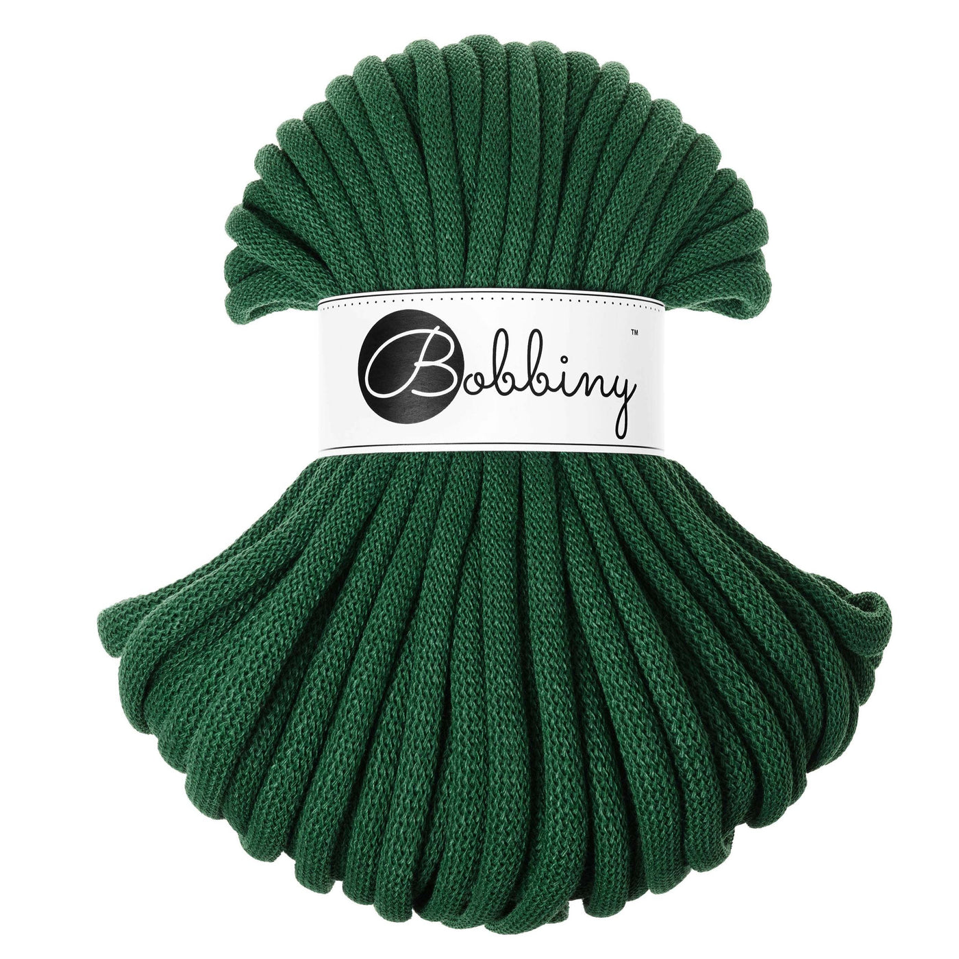 Bobbiny braided cords 9mm 30 metre bundle in Pine green shade