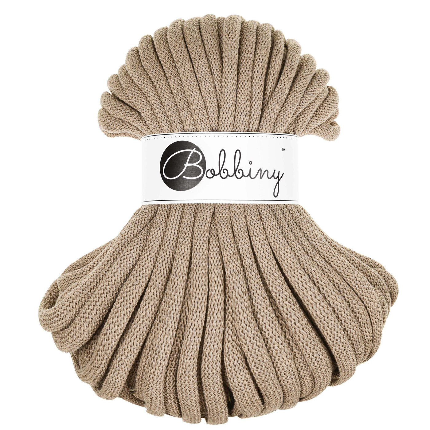 Bobbiny braided cords 9mm 30 metre bundle in Sand shade