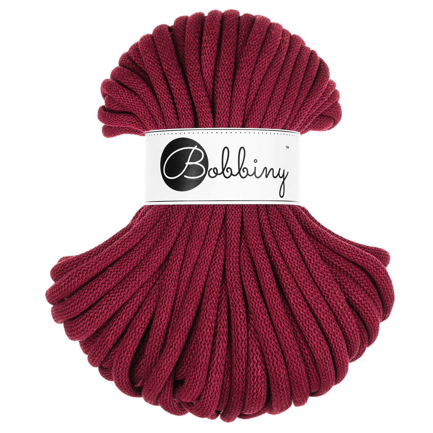 Bobbiny braided cords 9mm 30 metre bundle in Wine Red shade