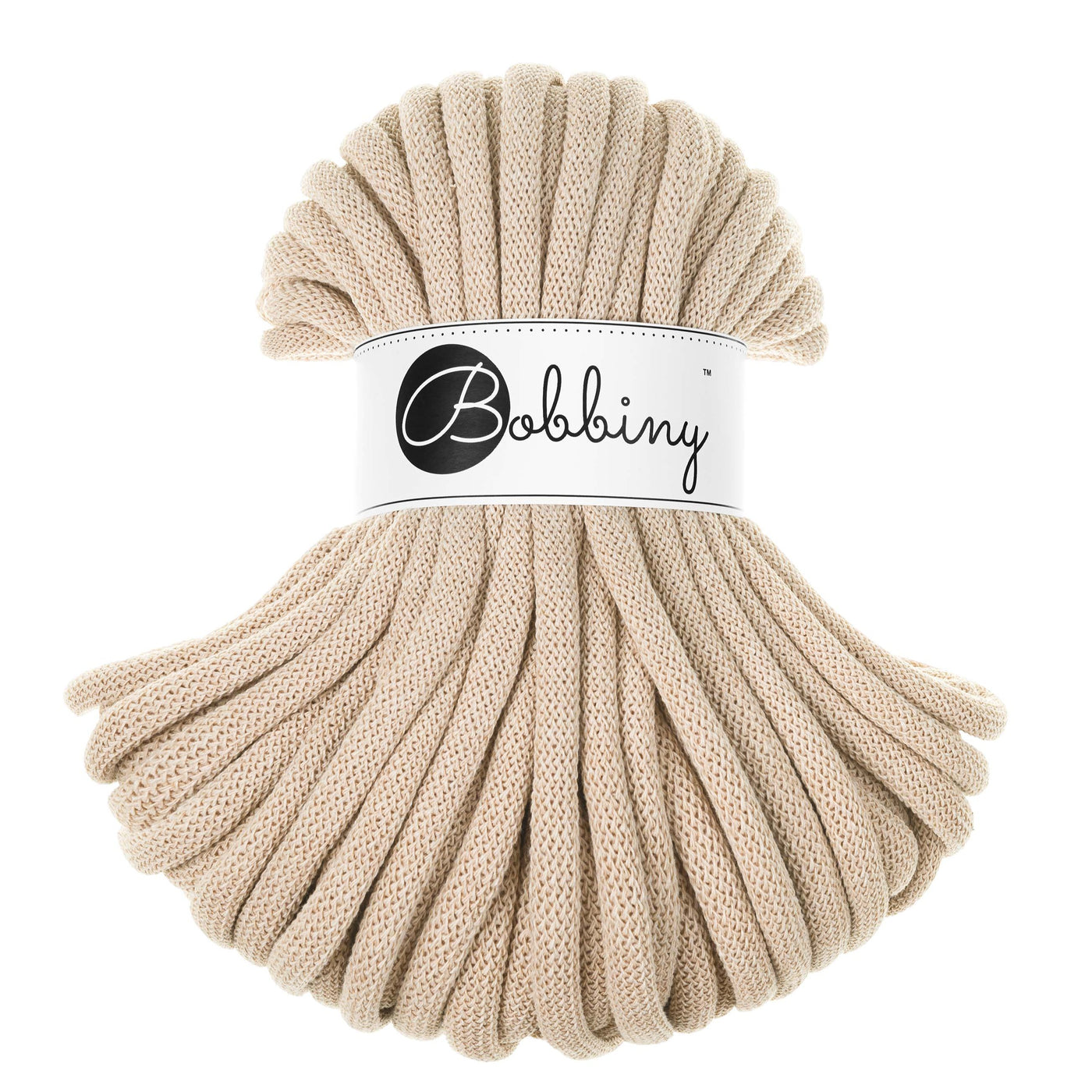 Bobbiny braided cords jumbo 9mm 30m bundle in warm beige