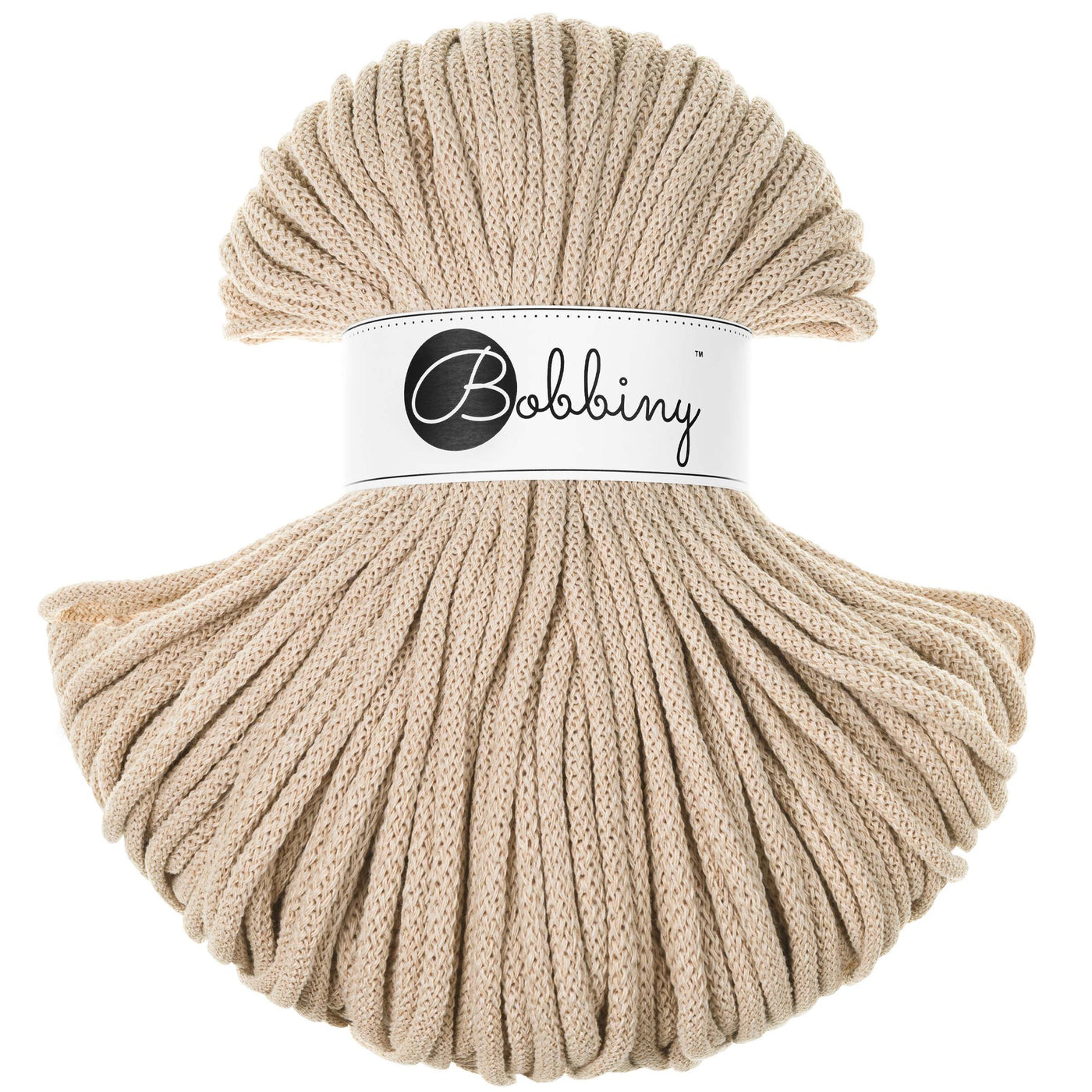 bobbiny braided cords premium 5mm in warm beige shade