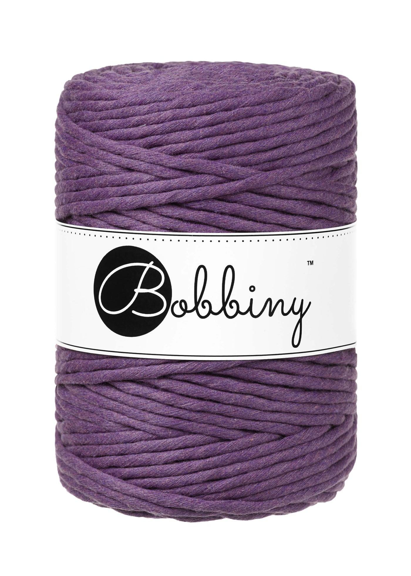 Bobbiny single twist macrame cord 5mm in violet