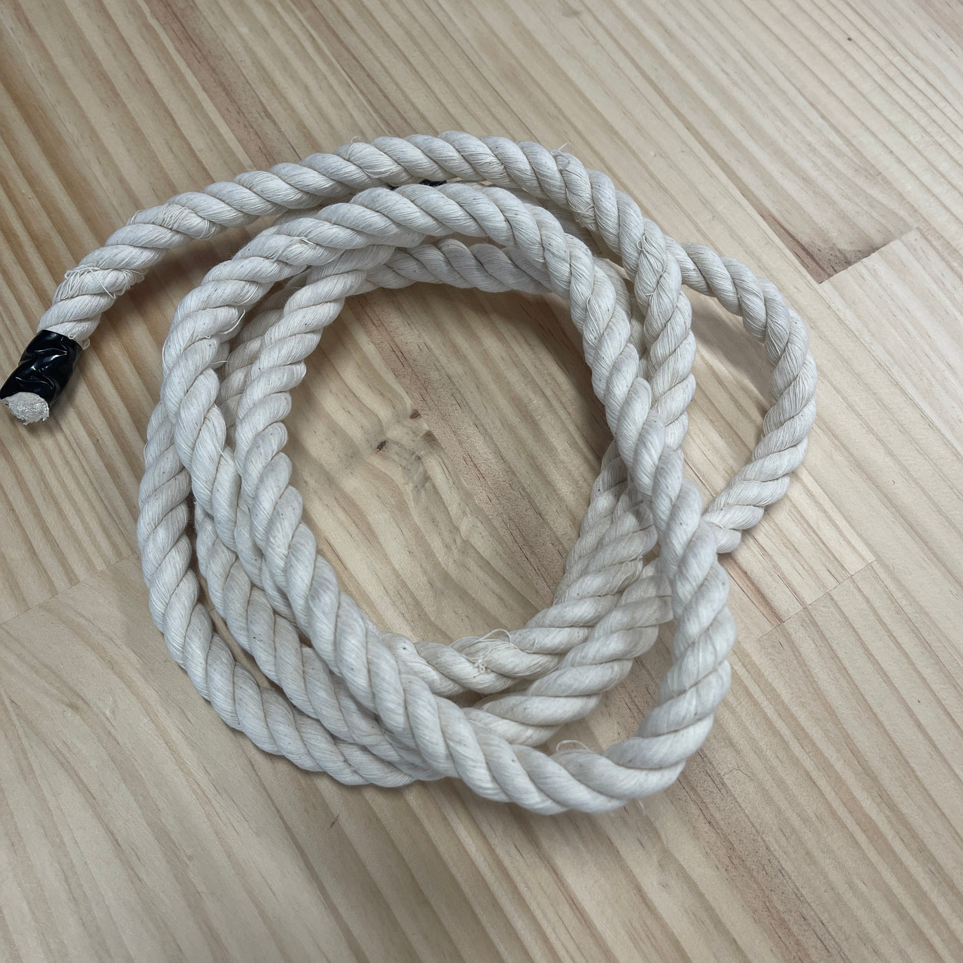 Macrame 3ply 12mm Cotton Rope Natural - Seconds 2m length