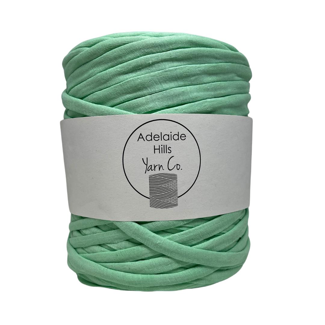 recycled tshirt yarn in aloe green shade 