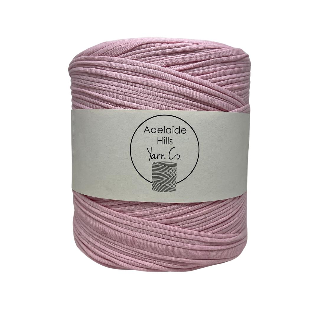 recycled tshirt yarn in babygirl pink shade