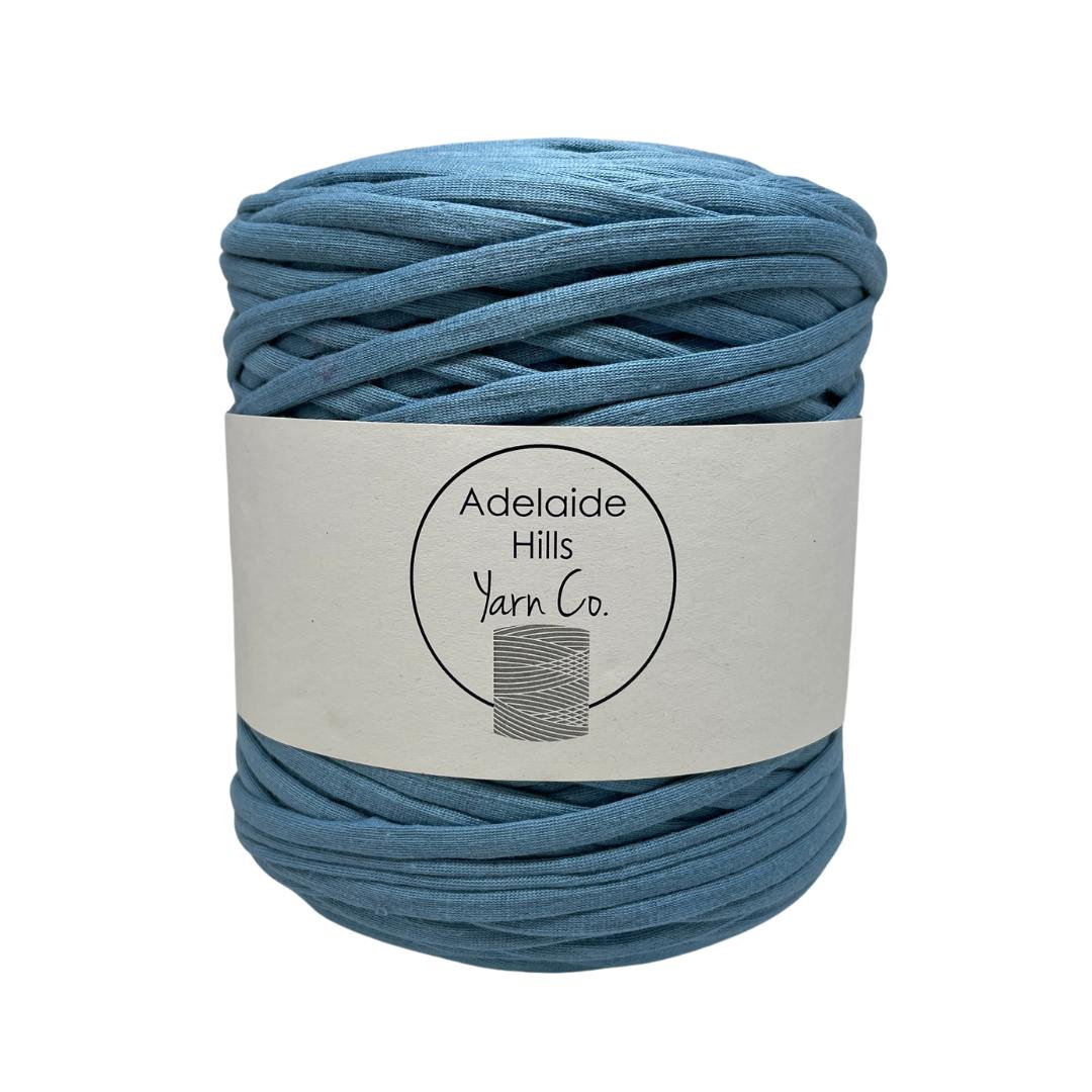 recycled tshirt yarn in cadet blue shade