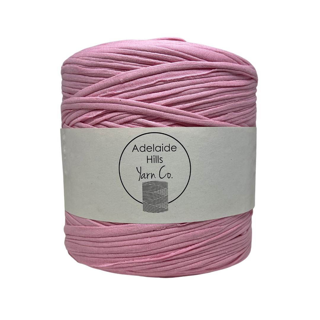 recycled tshirt yarn in candy pink shade 