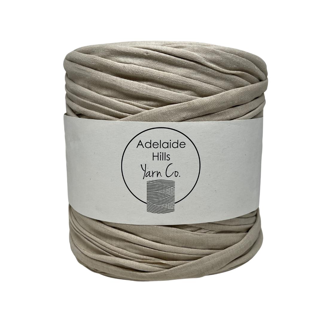 recycled tshirt yarn in cashew creme neutral shade