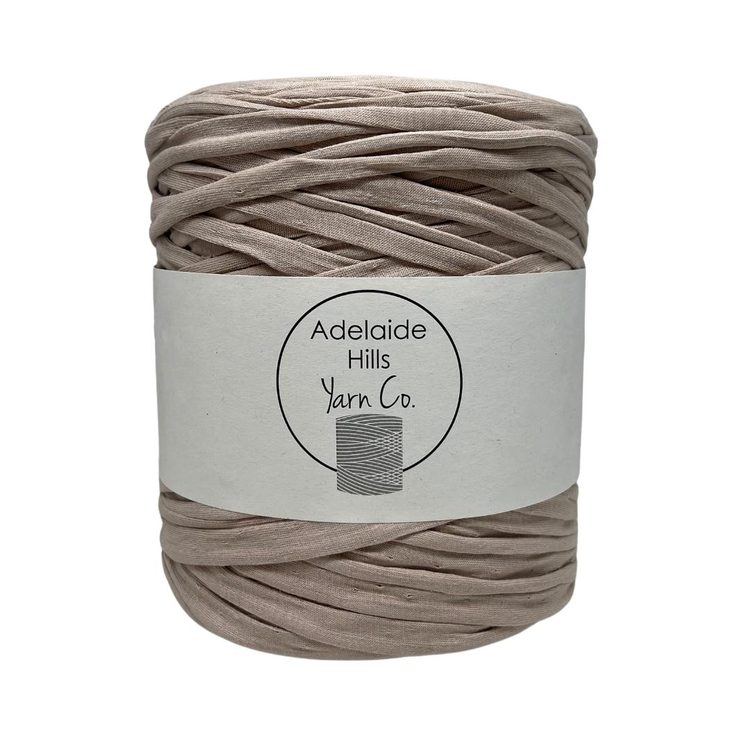 recycled tshirt yarn in chai latte neutral shade