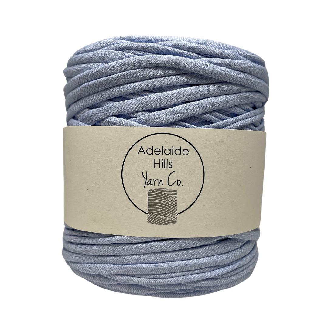 recycled tshirt yarn in chambray blue shade