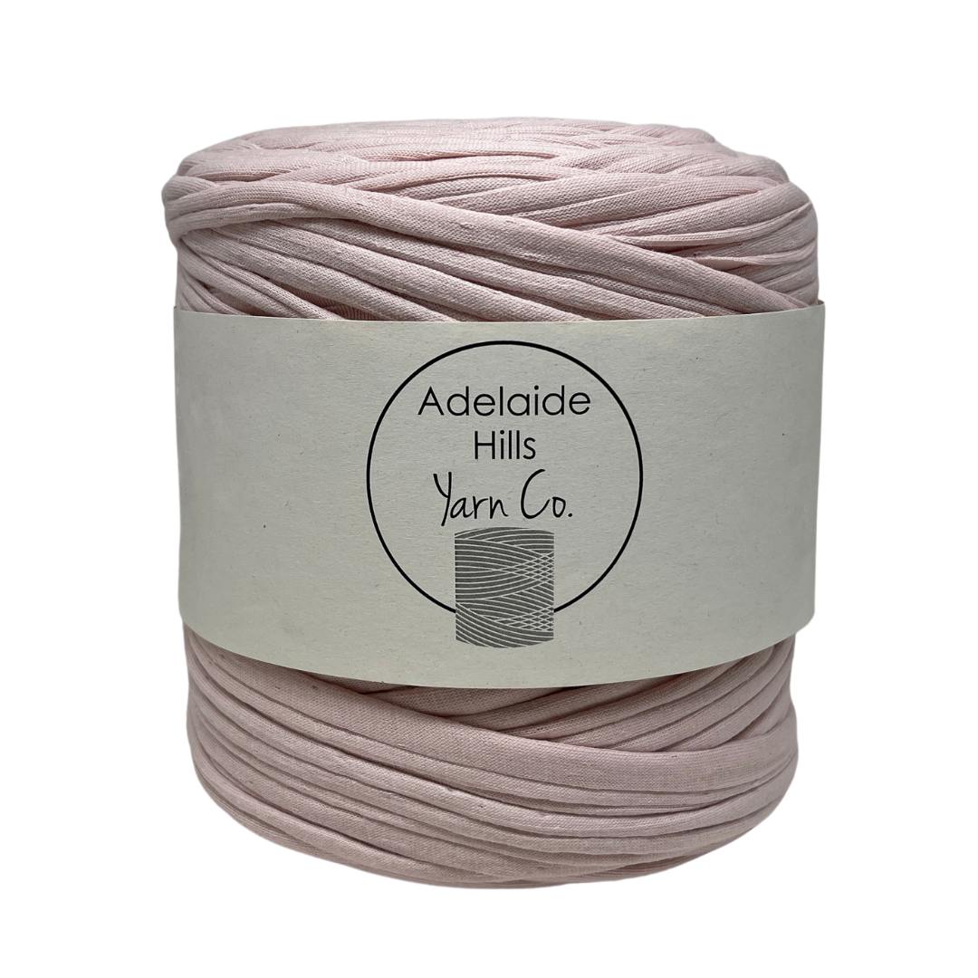 recycled tshirt yarn in champagne blush shade 