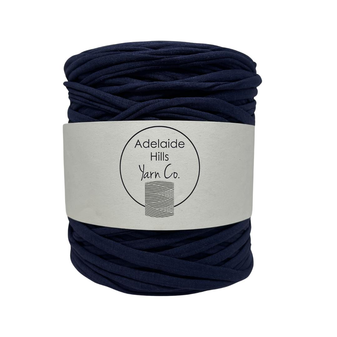 recycled tshirt yarn in college navy shade