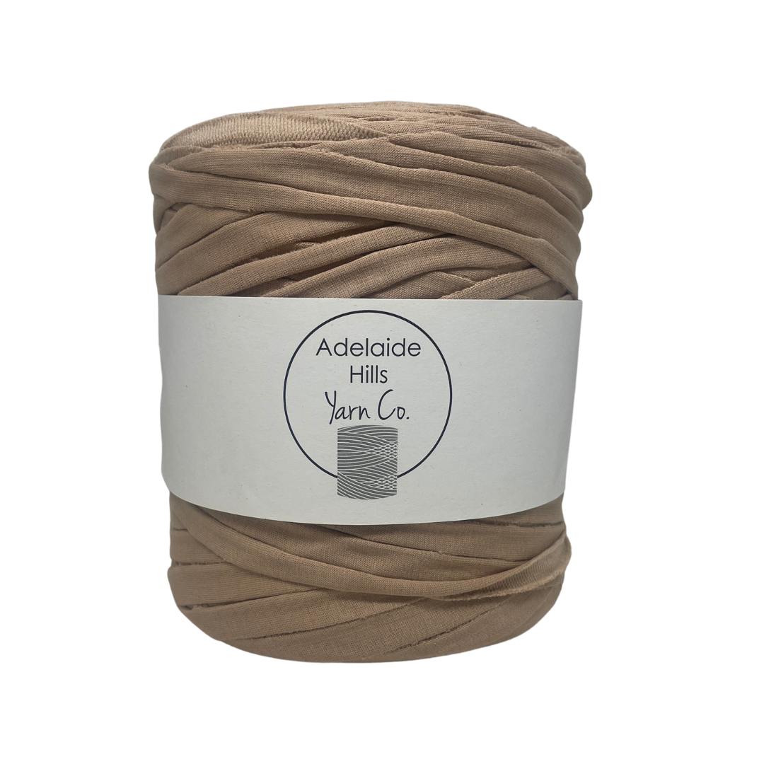 recycled tshirt yarn in cupcake neutral shade 