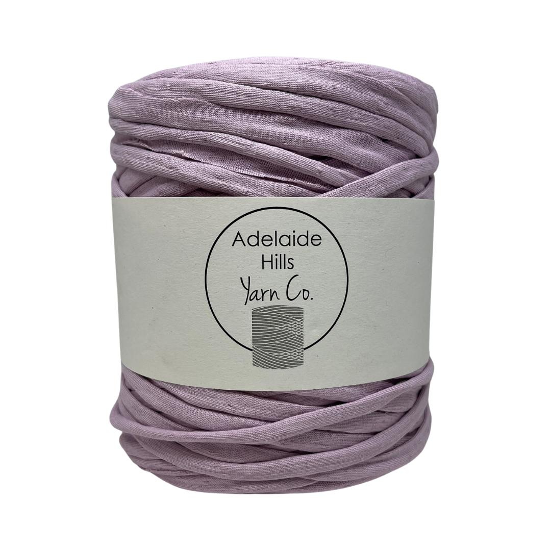 recycled tshirt yarn in delphinium purple shade