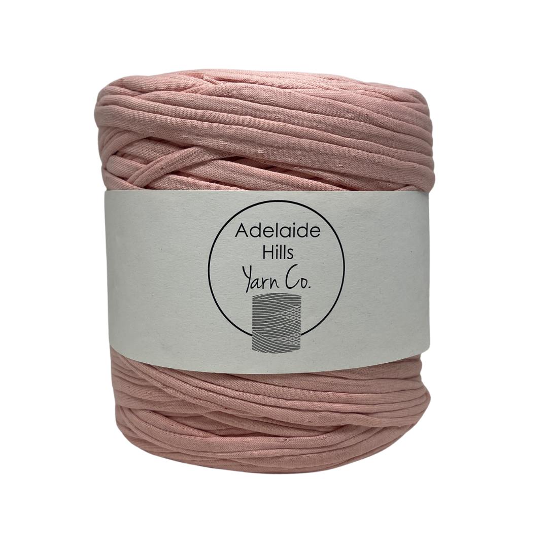 recycled tshirt yarn in dusty apricot shade