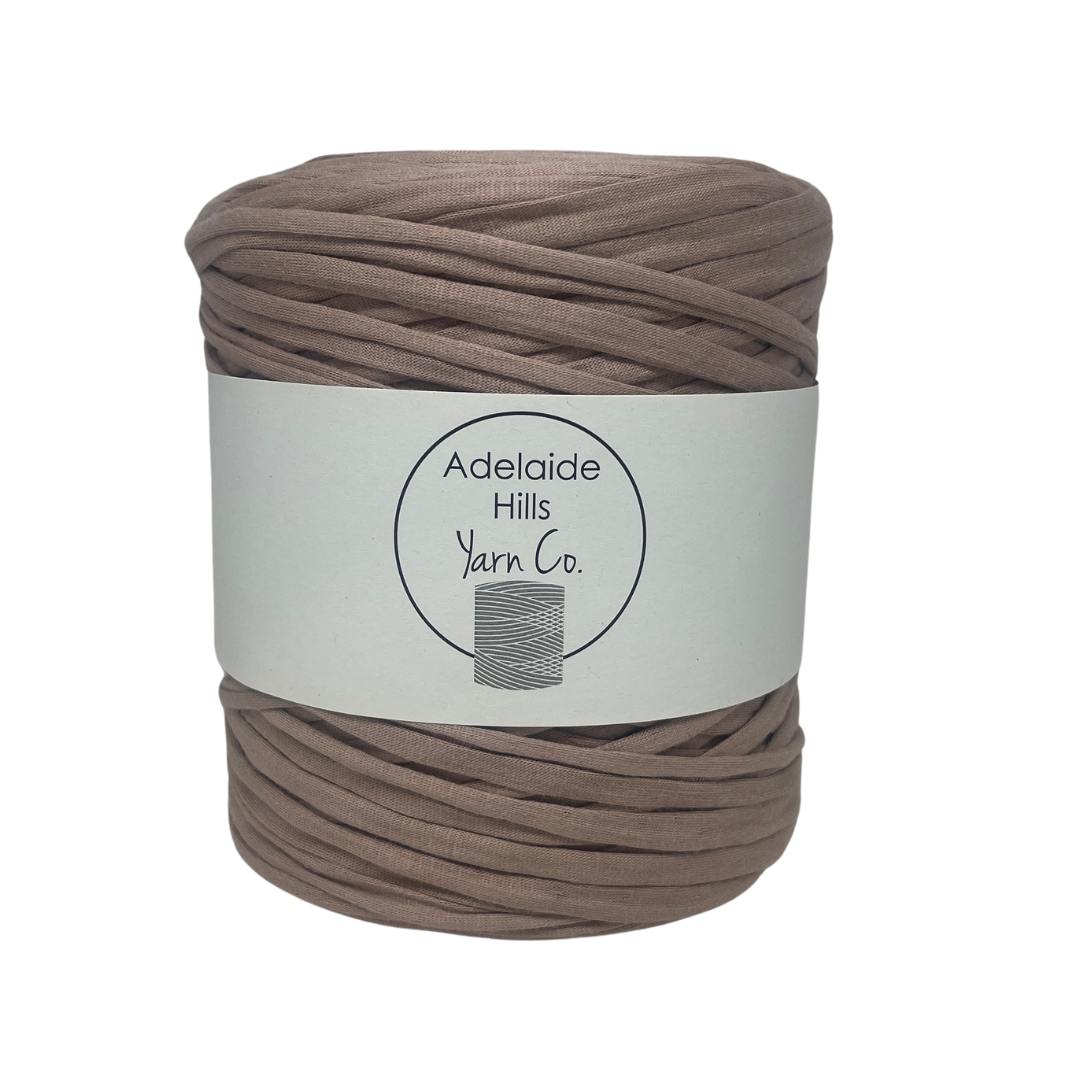 recycled tshirt yarn in frappe neutral shade