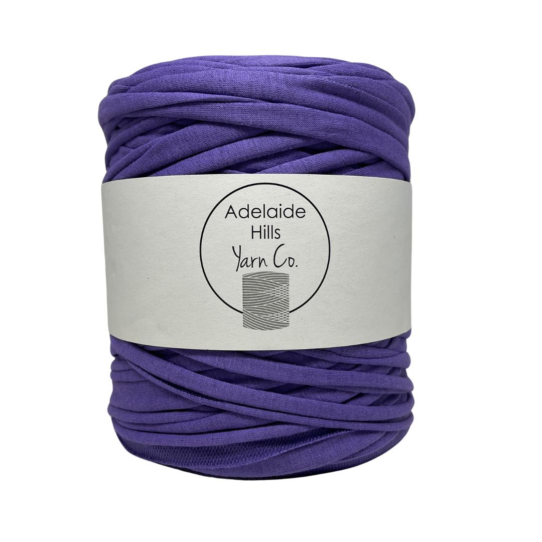 recycled tshirt yarn in hermosas purple shade