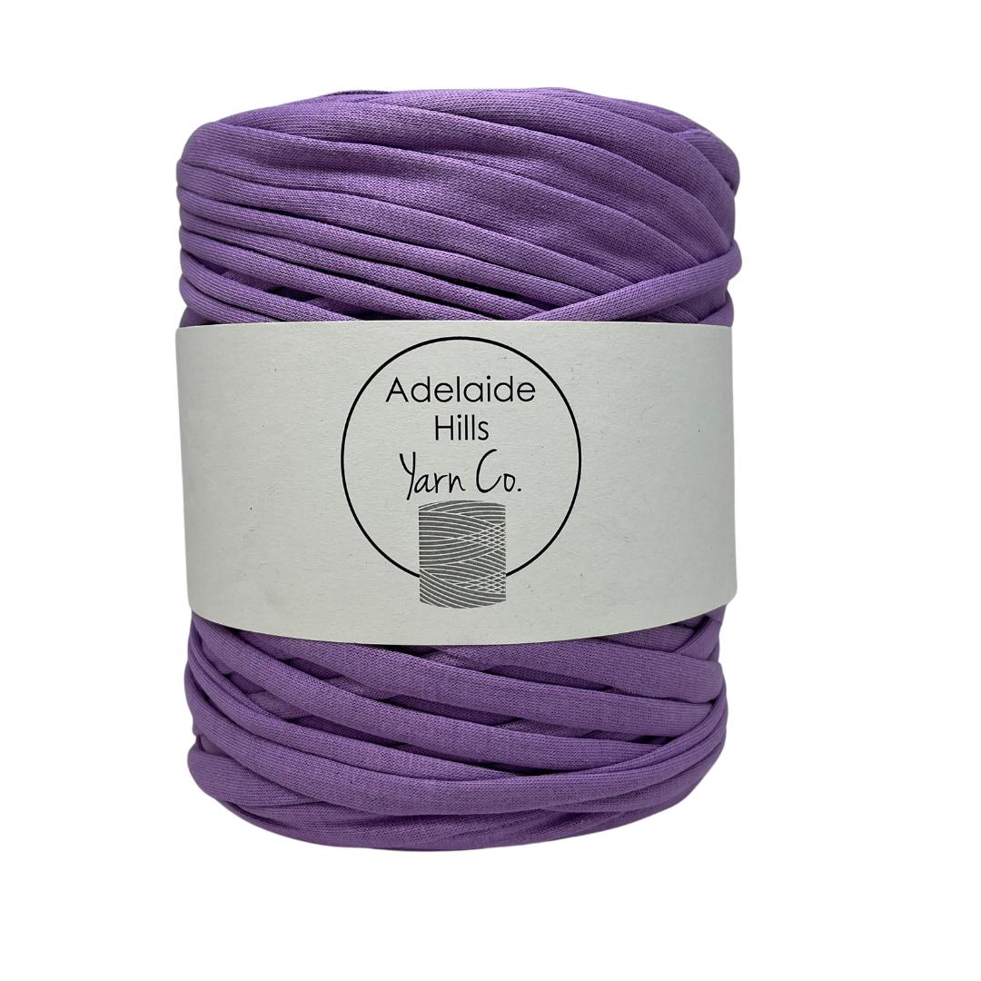 recycled tshirt yarn in honesty purple shade