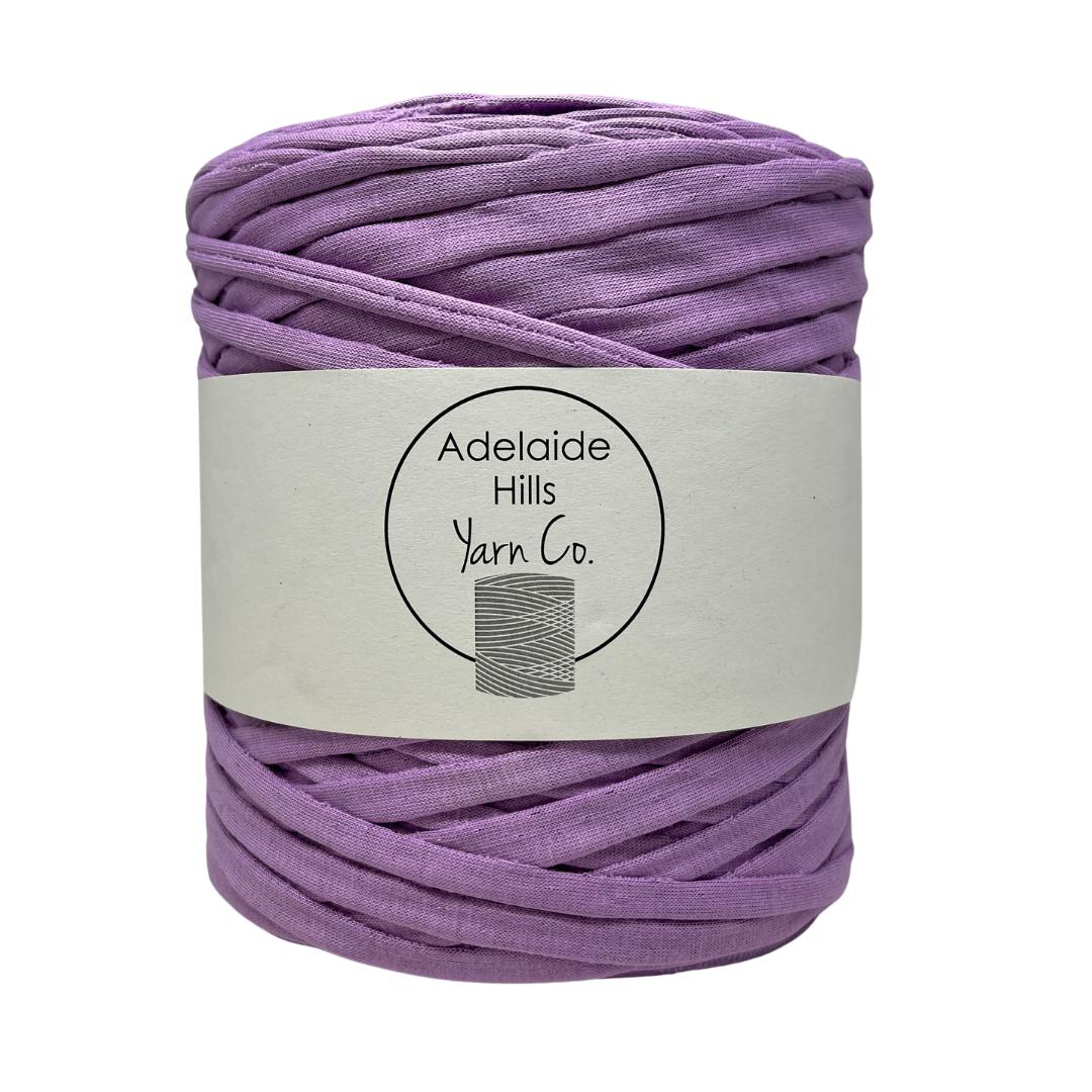 recycled tshirt yarn in lilac purple shade