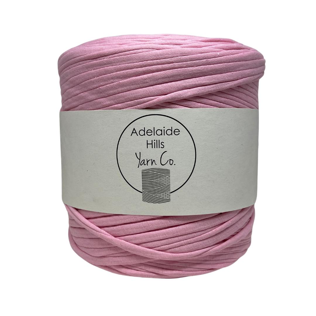 recycled tshirt yarn in love story pink shade 