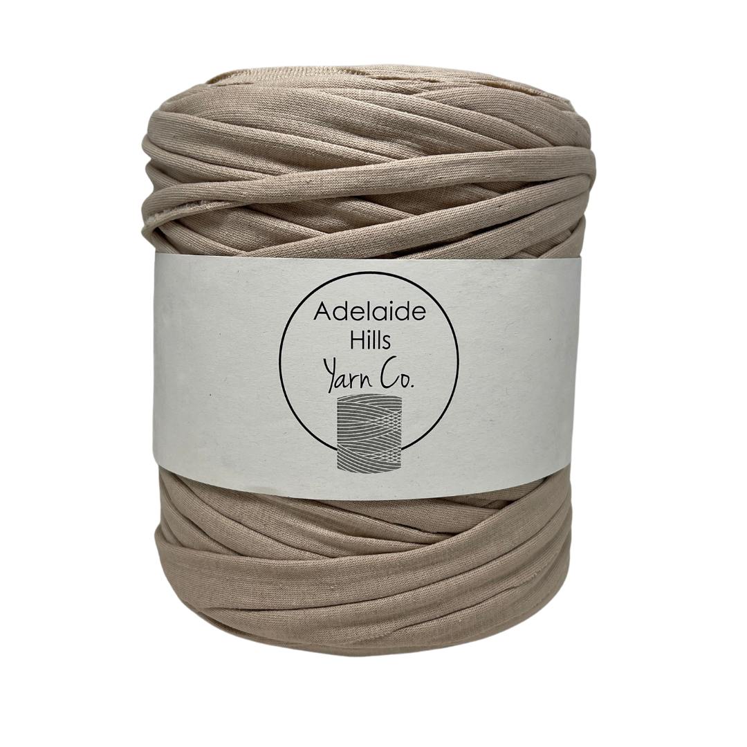 recycled tshirt yarn in malibu beige neutral  shade 