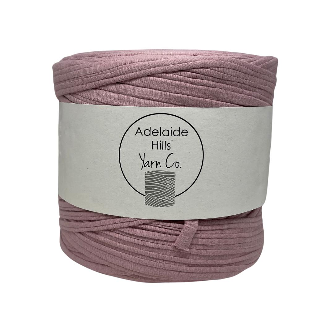 recycled tshirt yarn in nude mauve shade