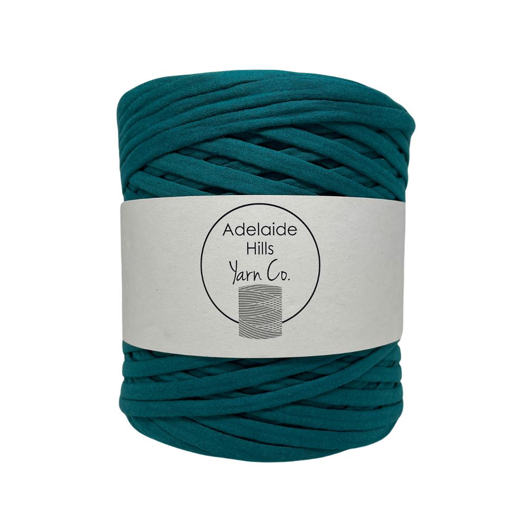 recycled tshirt yarn in perfect emerald shade