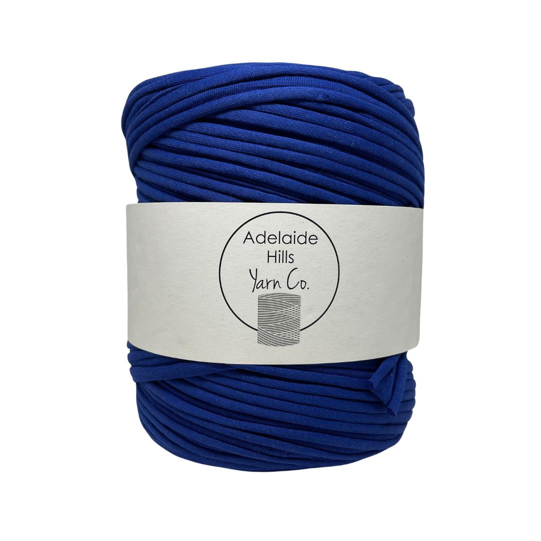 recycled tshirt yarn in porto blue shade