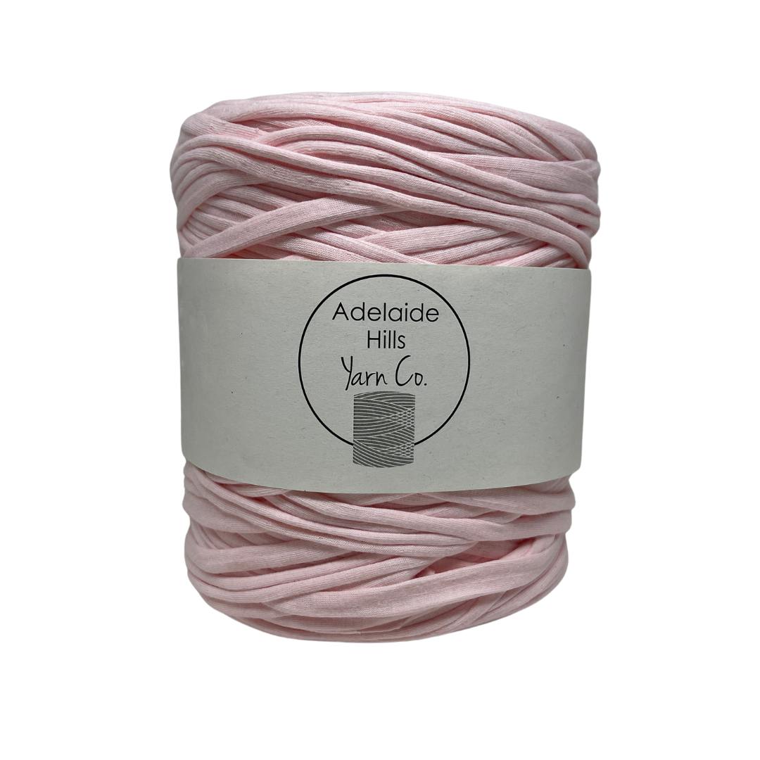 recycled tshirt yarn in rosewater pink shade