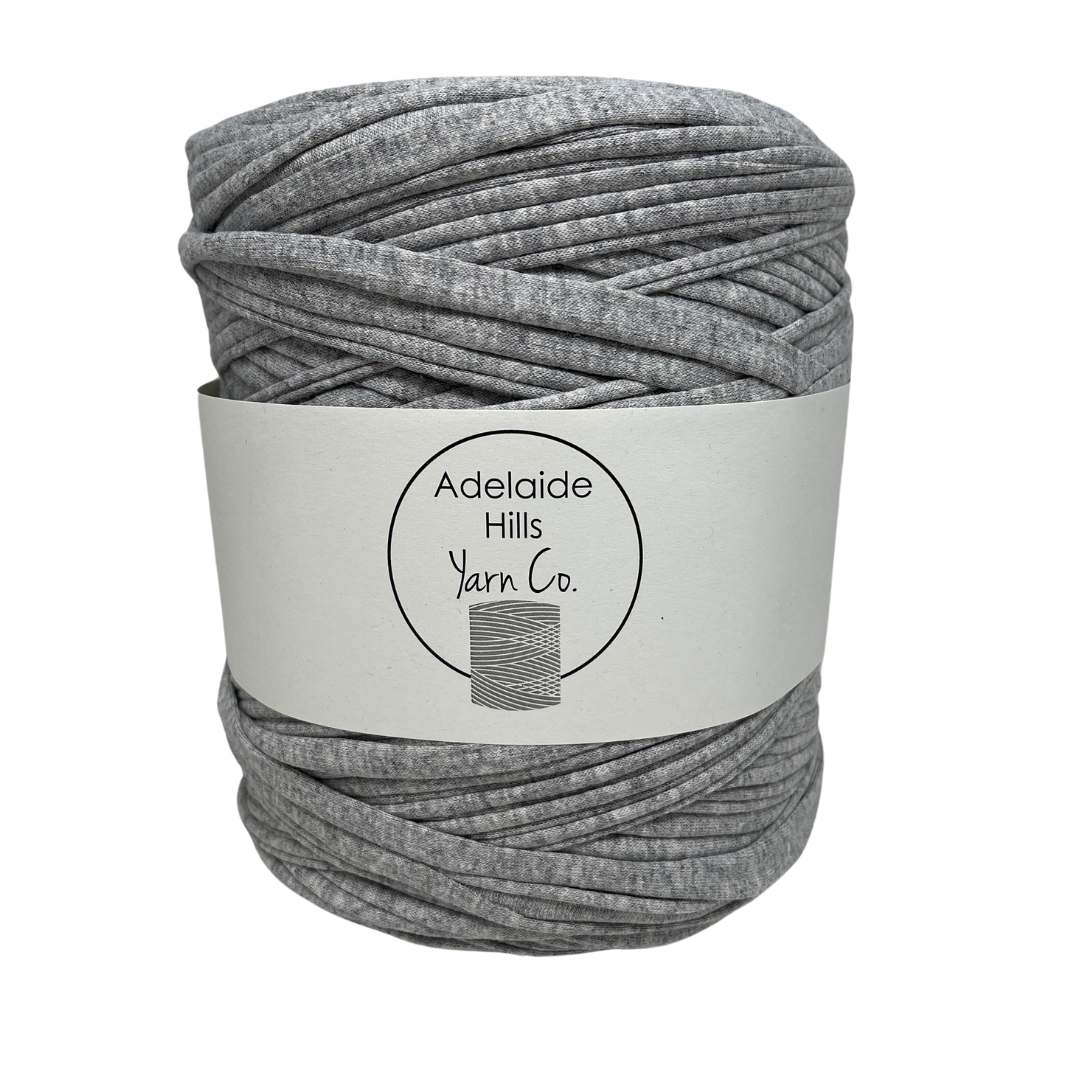 recycled tshirt yarn in speckled grey marle shade