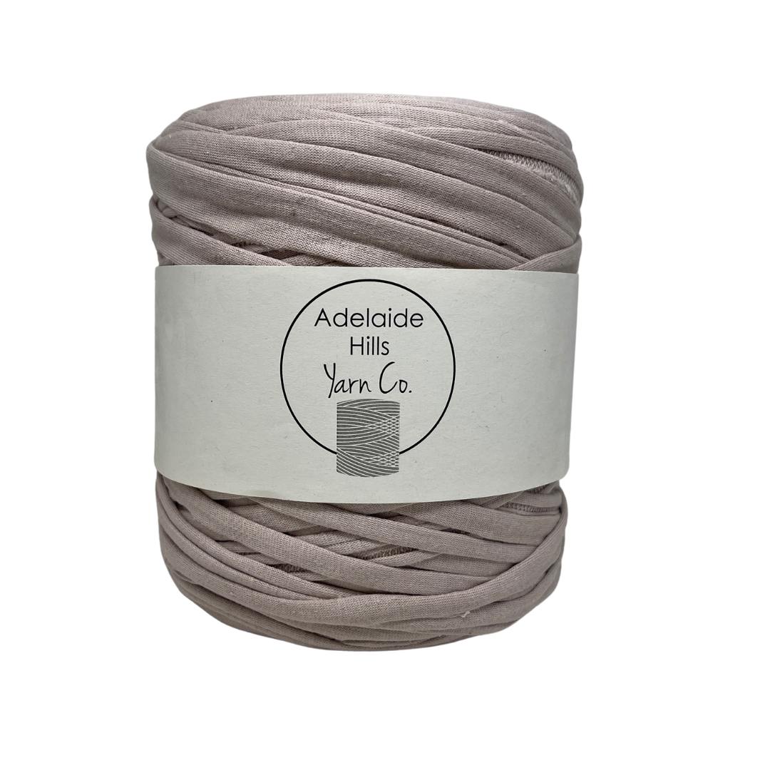 recycled tshirt yarn in taupe neutral shade 