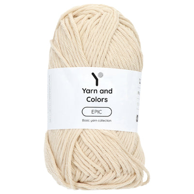 Yarn and Colors brand ecru shade crochet or knitting cotton.