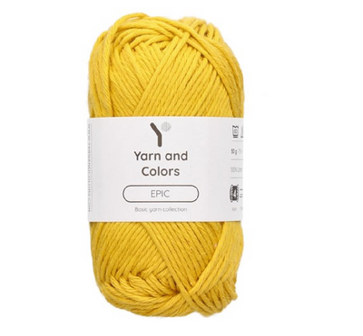 Yarn and colors epic 100% crochet or knitting cotton in Brass yellow shade