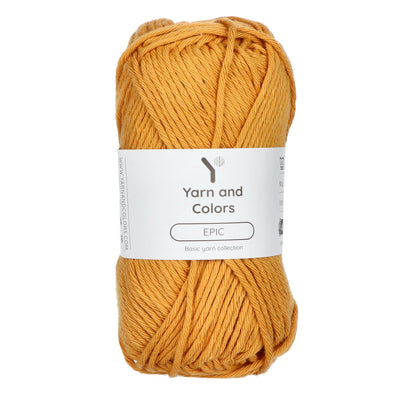 Yarn and colors crochet or knitting cotton in Ochre shade 