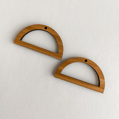 These beautiful lightweight earrings are perfect for your Macrame creations, available in several shapes and colours   Simply attach some jump rings and earring hooks and wear your creations with pride!  Made in Australia from Bamboo, Oak or Walnut veneer   Dimensions: 4cm x 4cm  Thickness: 3mm approx  Hole: 2mm (we recommend a 8mm jump ring or bigger for these)   Price is for 1 set of 2 shapes.  Sets come as are, earring findings of your choice (i.e. jump rings and hooks) not included.