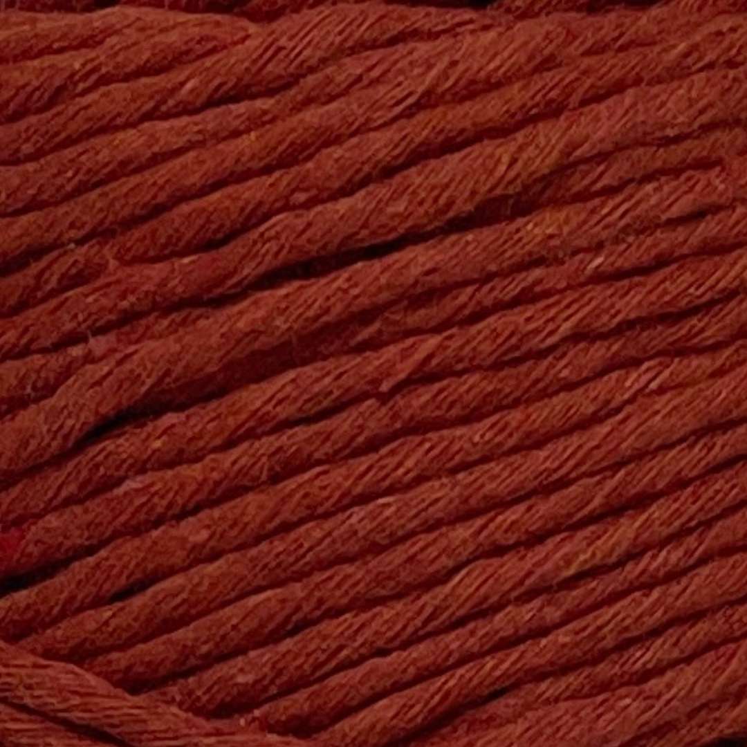 Rust shade chunky crochet cotton close up 