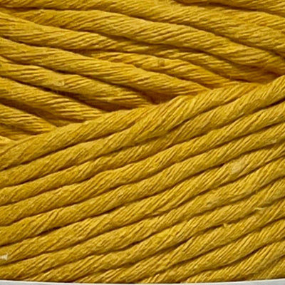 Turmeric yellow shade chunky crochet cotton close up 