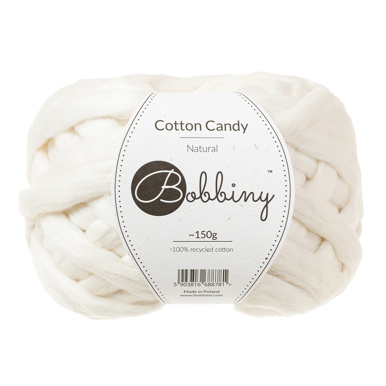 Natural shade 100% cotton candy weaving cotton