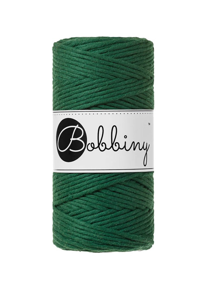 Bobbiny Single Twist Macrame Cord - Premium 3mm - Pine Green