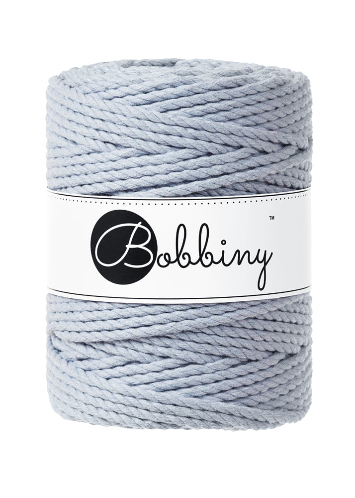 This superb product from Bobbiny is a fantastic addition to their gorgeous range of products.  Made from 100% recycled cotton, it is perfect for Macrame projects due to its sturdiness. They are non-toxic, certified safe for children and meet certified worldwide textile standards.  This super soft triple twist rope also makes the most spectacular fringes and tassels.  Length: 100m (108 Yards)  Weight: 800gms  Contains 120 Fibres ( 3x40 )  Also available in 3mm