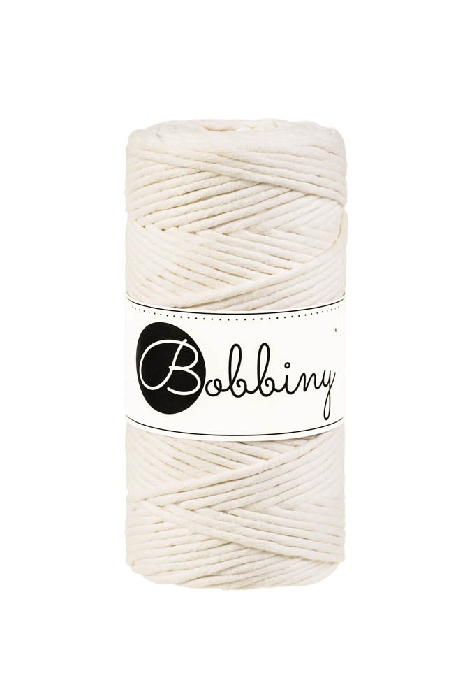 This super soft cord is perfect for Macrame or any other fibre art, and makes the most spectacular fringes and tassels.  It is made from 100% recycled cotton, is single twist and contains 56 individual fibres.  It contains no harmful substances and is approved to Oeko-Tex standards.  The inner spool is made from recycled paper and is biodegradable.  Length 100m (108 yards)  Weight 330 gms  Consistent colour guaranteed    