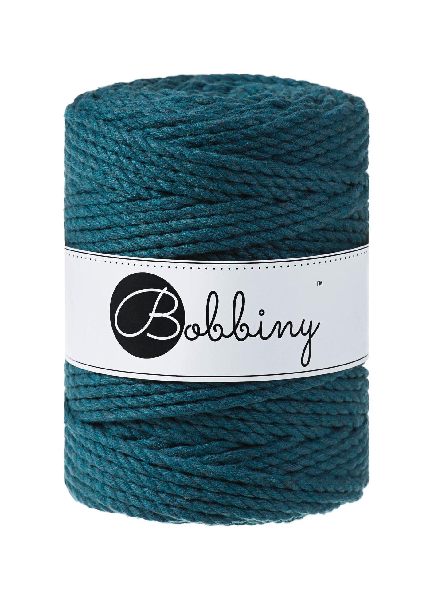 This superb new product from Bobbiny is the latest addition to their gorgeous range of products.  Made from 100% recycled cotton, it is perfect for Macrame projects due to its sturdiness. It contains no harmful dyes or chemicals and is OEKO-TEX certified.  This super soft triple twist rope also makes the most spectacular fringes and tassels.  Length: 100m (108 Yards)  Weight: 800gms  Contains 120 Fibres ( 3x40 )  Also available in 3mmj