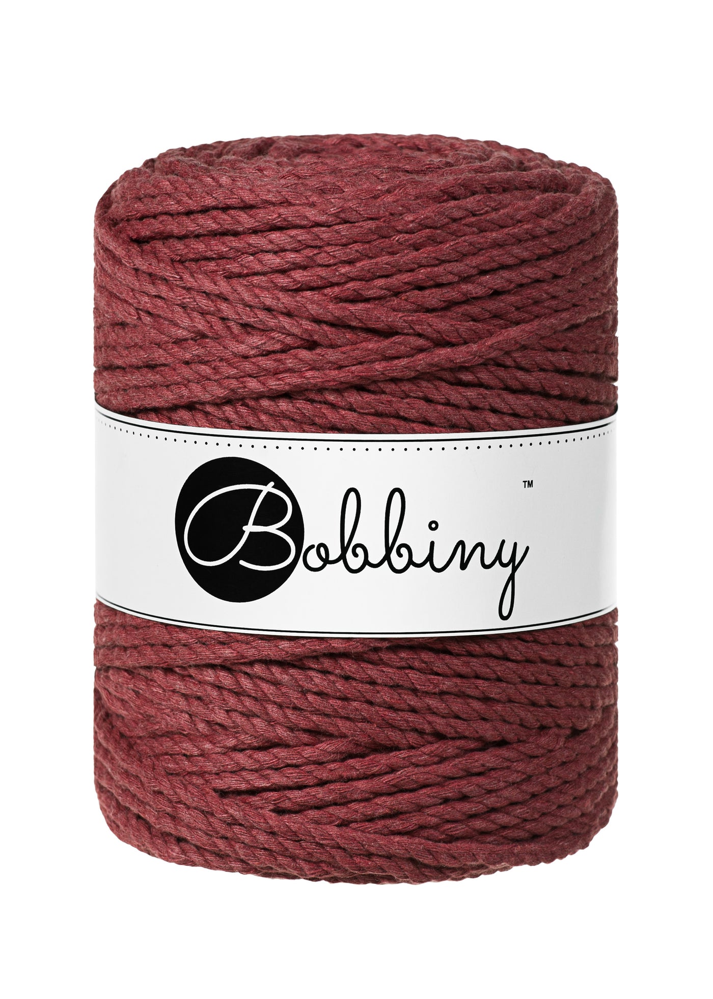 This superb new product from Bobbiny is the latest addition to their gorgeous range of products.  Made from 100% recycled cotton, it is perfect for Macrame projects due to its sturdiness. It contains no harmful dyes or chemicals and is OEKO-TEX certified.  This super soft triple twist rope also makes the most spectacular fringes and tassels.  Length: 100m (108 Yards)  Weight: 800gms  Contains 120 Fibres ( 3x40 )  Also available in 3mm