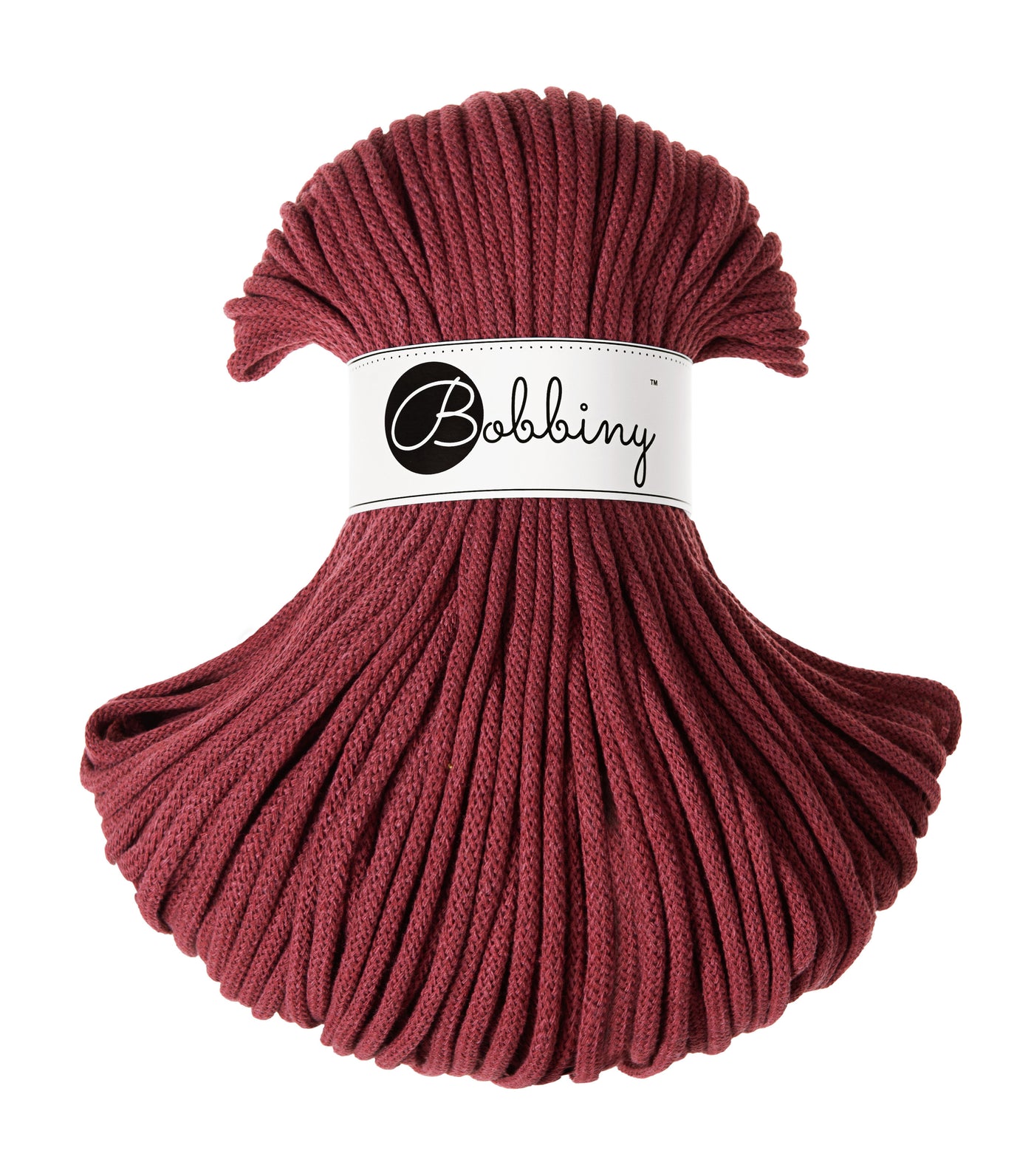 These beautiful Bobbiny cords are made in Poland from 100% recycled cottons and are non-toxic, certified safe for children and meet certified worldwide textile standards.  5mm Diameter  100 metres Length  Recommended for use with 10-12mm crochet or knitting needles  Cotton inner and outer layers, perfect for use with Macrame, Crochet or Knitting   