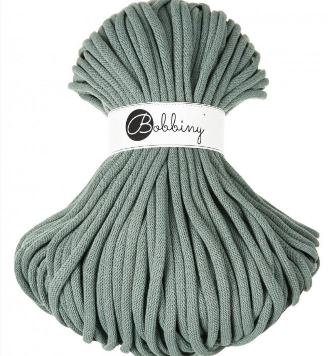 Where can I find Bobbiny Braided Cords Bobbiny Jumbo 9mm - 100m Laurel? These gorgeous Bobbiny Ropes are made in Poland from 100% recycled cottons and are non toxic and certified safe for children.  9mm Diameter  Length 100m  Recommended for use with 14-16mm crochet hooks or knitting needles. Perfect for use with Macrame, Crochet or Knitting.